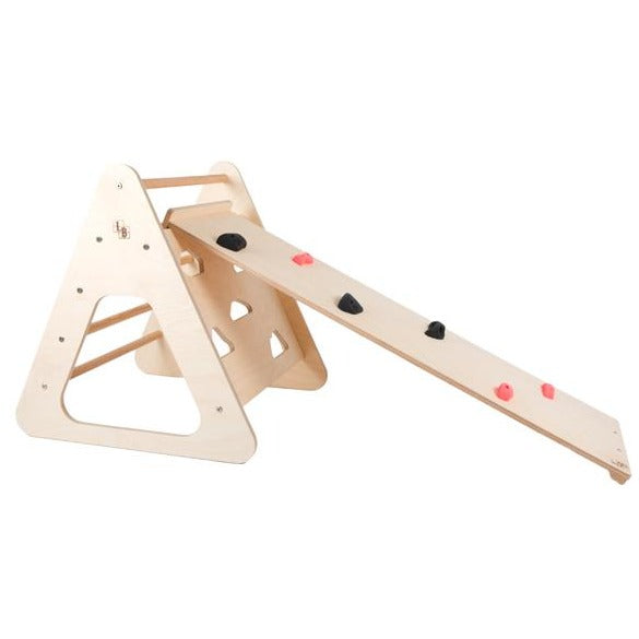 Pikler Triangle Hybrid with Rock Wall and Slide
