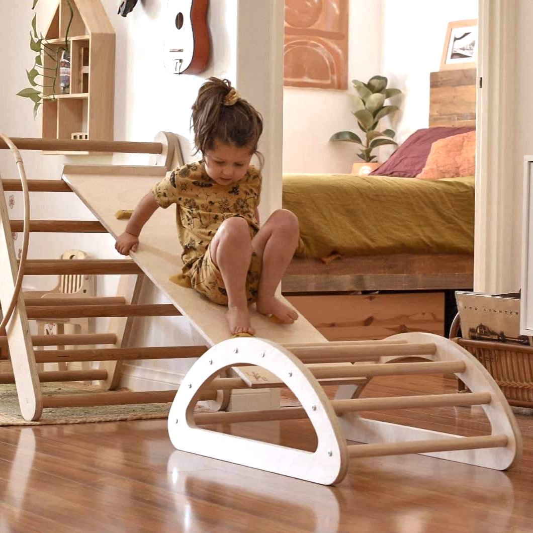 pikler arch climbing frame and toddler