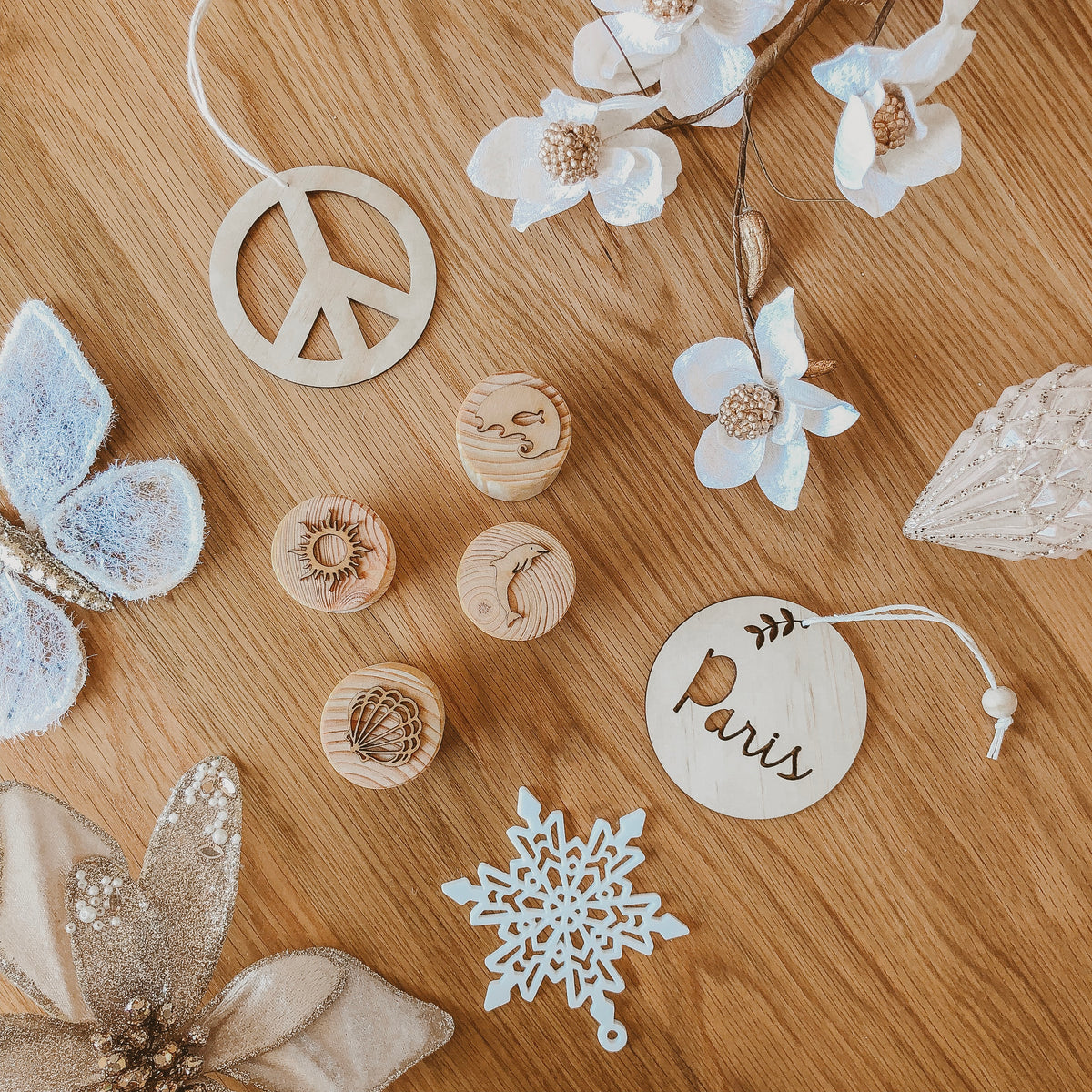 wooden play dough stamps ocean theme