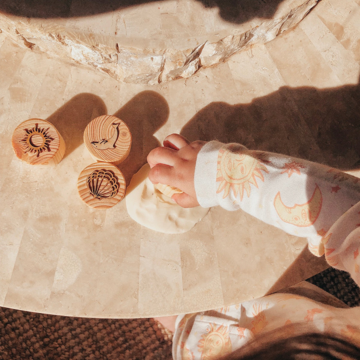 wooden play dough stamps