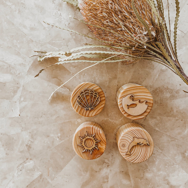 wooden play dough stamps ocean