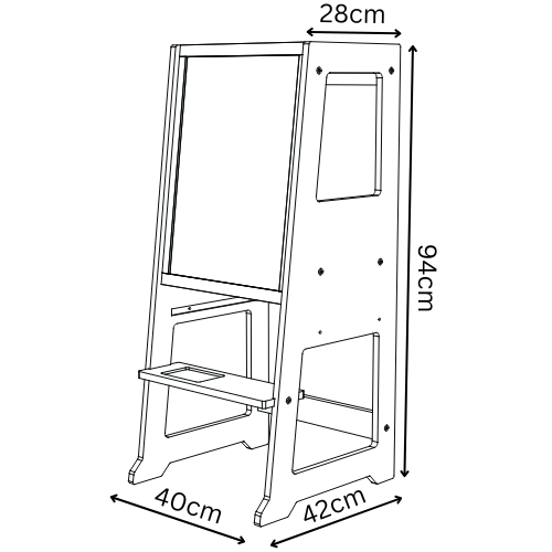 Toddler Learning Tower Adjustable Kitchen Helper with Chalkboard Little Big Learning