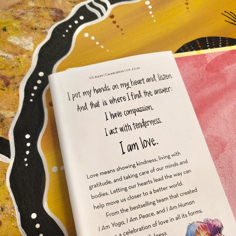 image is of a n inside page of a children's book called I Am Love: A Book Of Compassion. It is about emotional intelligence and acceptance.